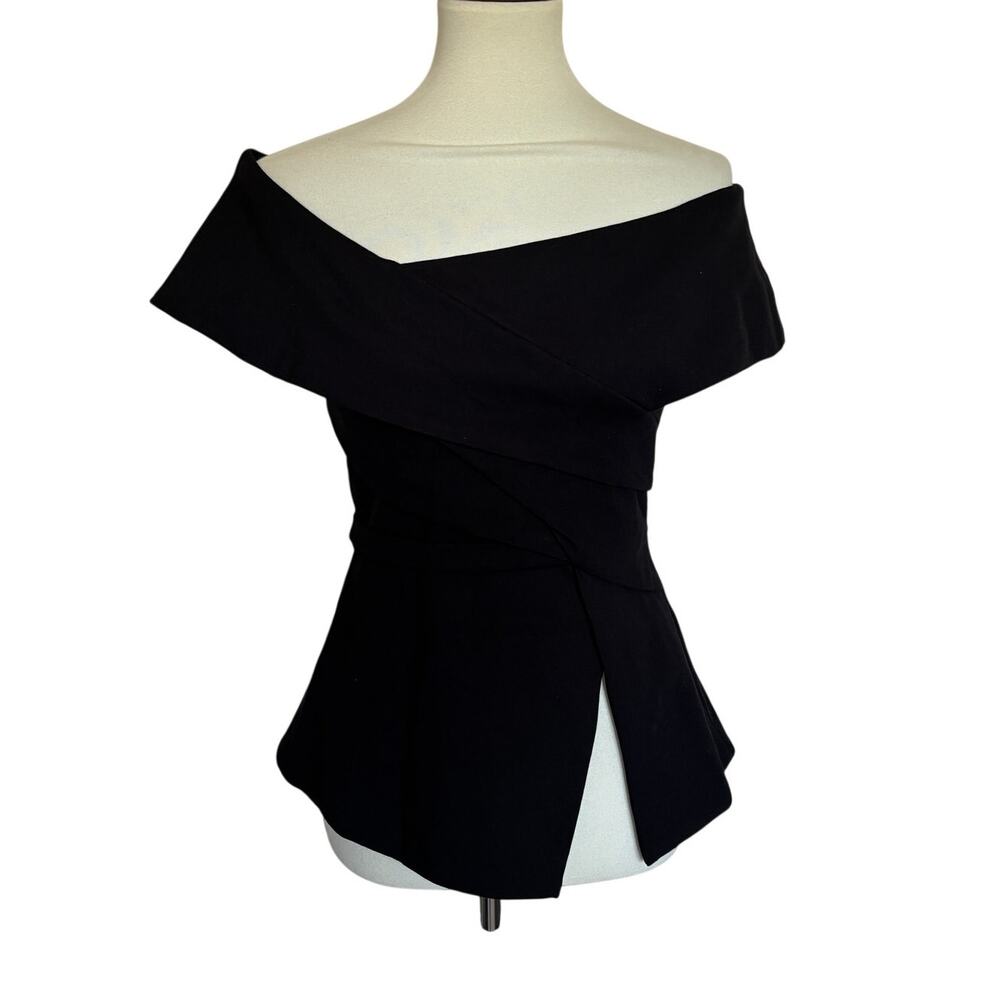 New Tuckernuck Danielle Peplum Top - Black - Size Small